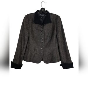 Peruvian Connection Heathcliff Tweed Alpaca Wool Herringbone blazer